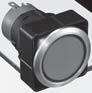 Idec LW6P Series 22mm Pilot Light with PCB Terminals, Illuminated Flush Round Lens with Black Plastic Bezel