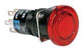 Idec AL6M Series 16mm Round Mushroom Oiltight (IP65) Pushbuttons, LED Illuminated
