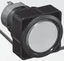 Idec LW7P Series 22mm Pilot Light with PCB Terminals, Illuminated Flush Square Lens with Black Plastic Bezel