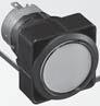 Idec LW7P Series 22mm Pilot Light with Solder Tab Terminals, Illuminated Extended Square Lens with Black Plastic Bezel