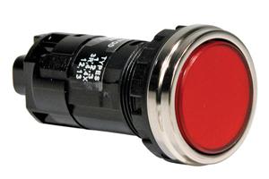 Idec HW4P Series 22mm Pilot Lights, Flush Round Lens with Metal Bezel & Incandescent Lamp