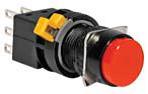 Idec LA1B Series 16mm Round Pushbuttons with Solder Tab Terminals, Non-Illuminated Translucent Button