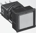 Idec LW7B Series 22mm Momentary Pushbutton with Solder Tab Terminals, Non-Illuminated Flush Square Button with Black Plastic Bezel