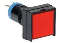 Idec HA2P Series 16mm Pilot Lights with Solder Tab Terminals, Illuminated Large Square Unibody Lens