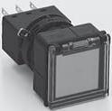Idec LW7GB Series 22mm Maintained Pushbutton with Screw Terminals, Non-Illuminated Flush Square Button with Guard and Black Plastic Bezel
