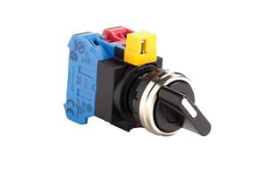 Idec HW4S Series 22mm Selector Switch with Finger Safe Screw Terminal, Round Lever Operator with Metal Bezel, 2-Position Maintained or Spring Return from Right Operation (NOTE-Lever & Insert Sold Separately)