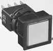 Idec LW7L Series 22mm Maintained Pushbutton with PCB Terminals, Illuminated Flush Square Lens with Black Plastic Bezel