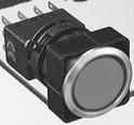 Idec LW6ML Series 22mm Maintained Pushbutton with PCB Terminals, Illuminated Flush Round Lens with Metal Bezel