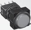 Idec LW6L Series 22mm Maintained Pushbutton with Screw Terminals, Illuminated Extended Round Lens with Black Plastic Bezel